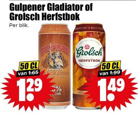 Grolsch   speciaalbier, bokbier folder aanbieding bij  Dirk - details