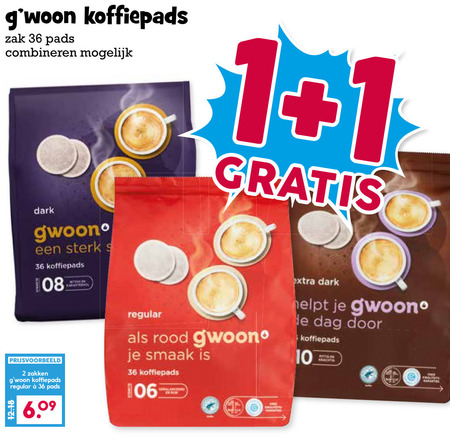 Gwoon   koffiepad folder aanbieding bij  Boons&nbsp;Markt - details