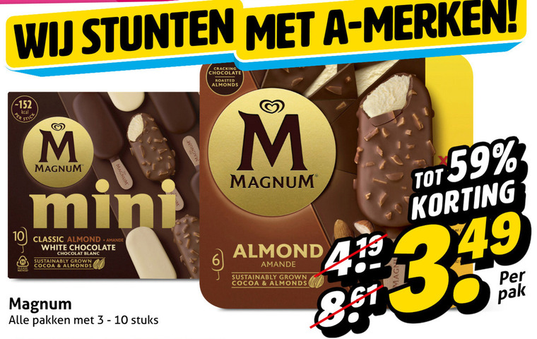 Magnum   ijslollies folder aanbieding bij  Hoogvliet - details
