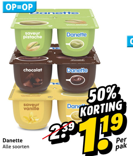 Danette   toetje folder aanbieding bij  Hoogvliet - details