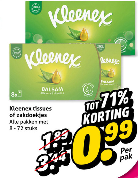 Kleenex   tissue folder aanbieding bij  Hoogvliet - details