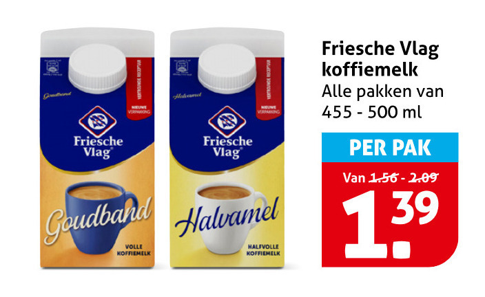 Friesche Vlag   koffiemelk folder aanbieding bij  Hoogvliet - details