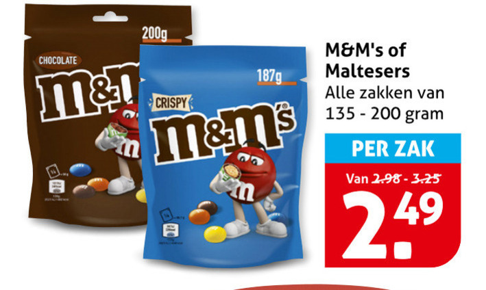 M en Ms   chocolade, chocoladepindas folder aanbieding bij  Hoogvliet - details