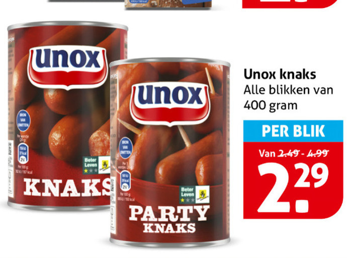 Unox   knakworst folder aanbieding bij  Hoogvliet - details