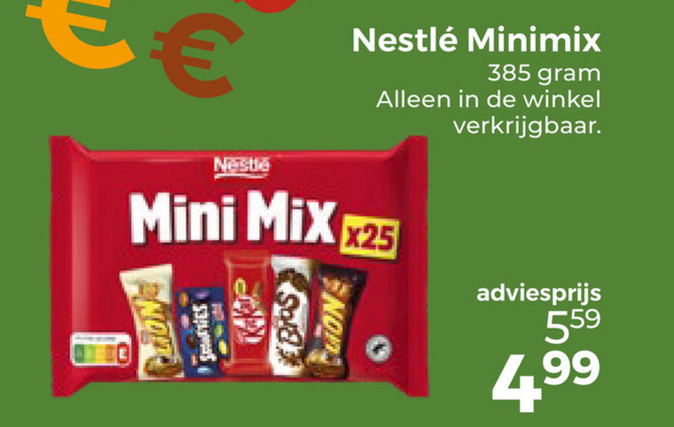 Nestle   mini chocoladerepen folder aanbieding bij  Trekpleister - details