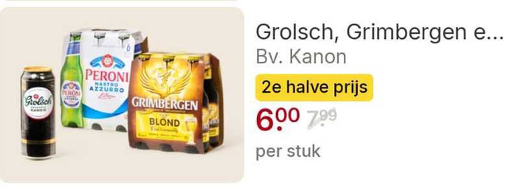 Grimbergen   speciaalbier, blikje bier folder aanbieding bij  Picnic - details