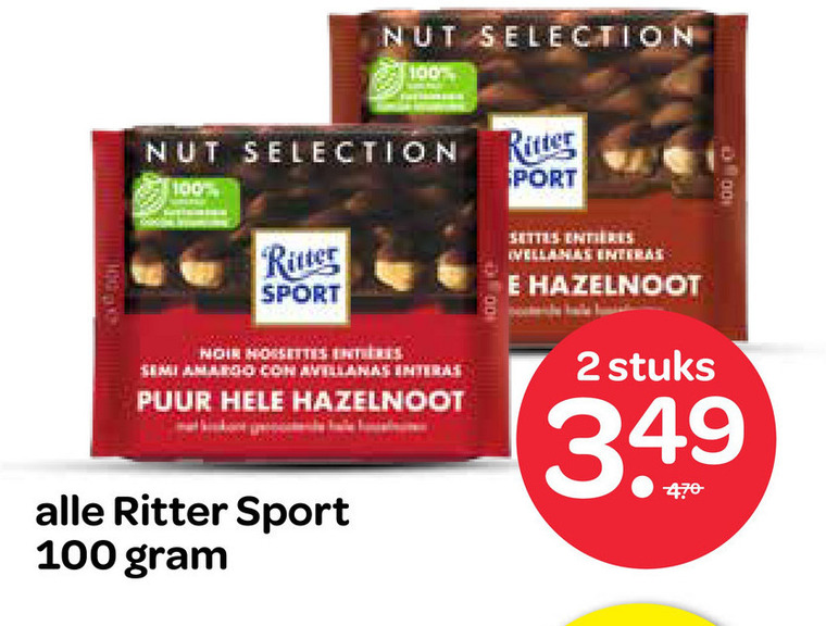 Ritter Sport   chocolade folder aanbieding bij  Spar - details