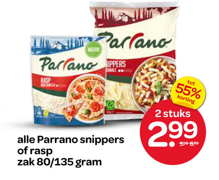 Parrano   geraspte kaas folder aanbieding bij  Spar - details