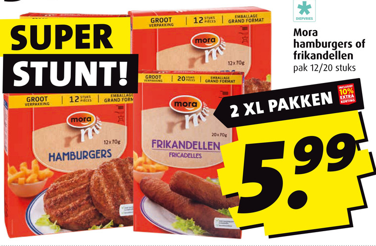 Mora   hamburger, frikandellen folder aanbieding bij  Boni - details