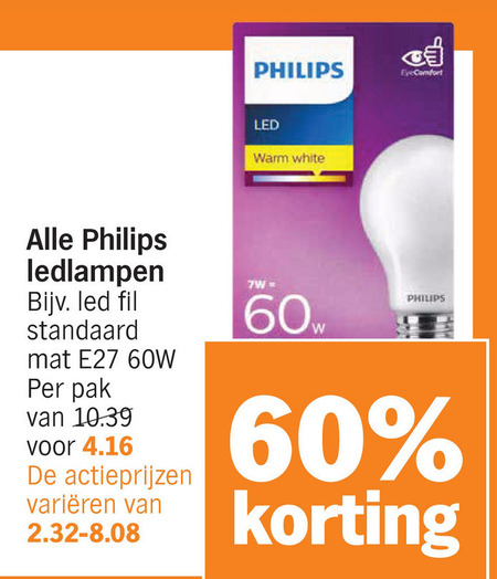Philips   led lamp folder aanbieding bij  Albert&nbsp;Heijn - details