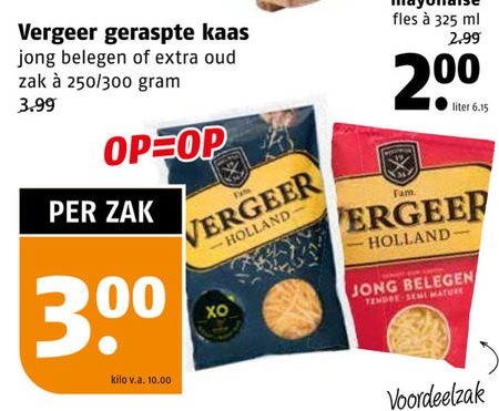 Vergeer   geraspte kaas folder aanbieding bij  Poiesz - details