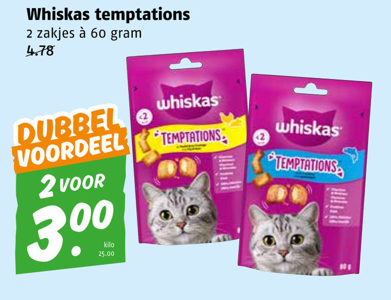 Whiskas   kattensnacks folder aanbieding bij  Poiesz - details