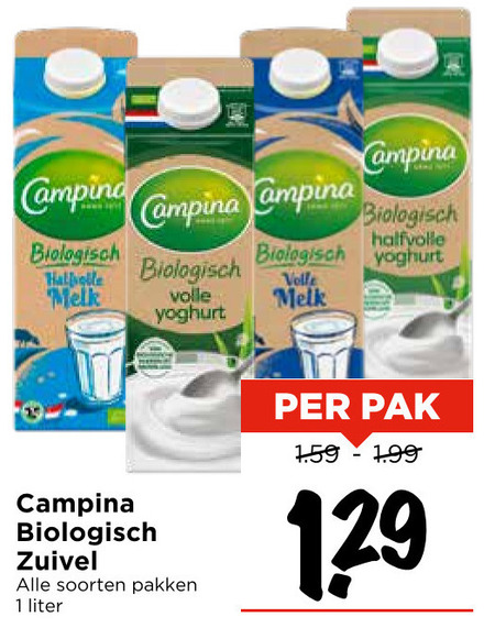 Campina   zuivel, yoghurt folder aanbieding bij  Vomar - details