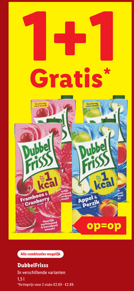 Dubbelfrisss   fruitdrank folder aanbieding bij  Lidl - details