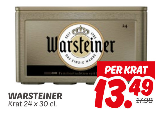 Warsteiner   krat bier folder aanbieding bij  Dekamarkt - details