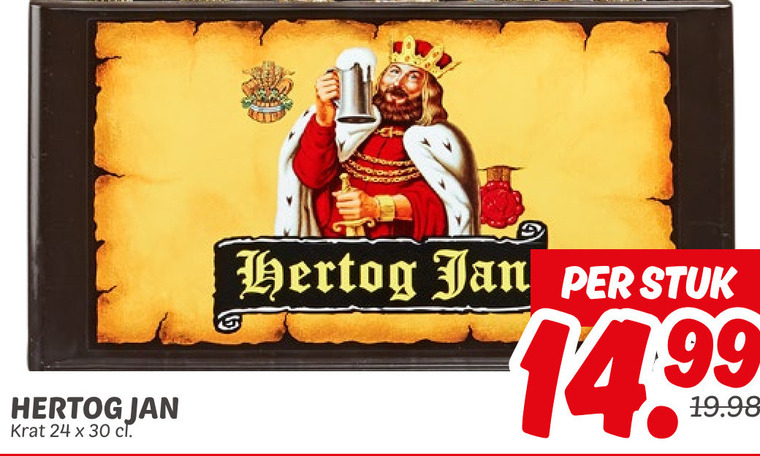 Hertog Jan   krat bier folder aanbieding bij  Dekamarkt - details