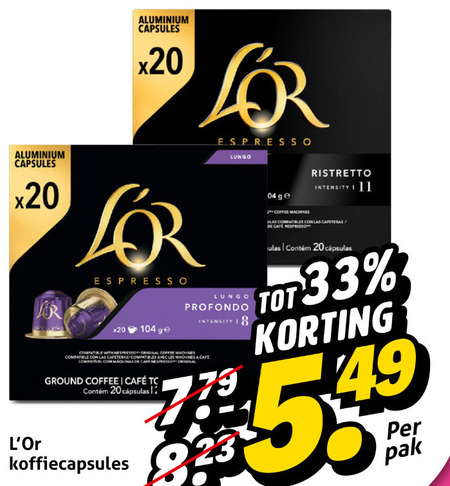 Douwe Egberts L Or   koffiecups folder aanbieding bij  Hoogvliet - details