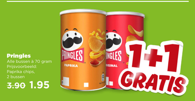 Pringles   chips folder aanbieding bij  Plus - details