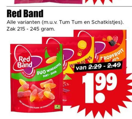Red Band   winegums, snoep folder aanbieding bij  Dirk - details