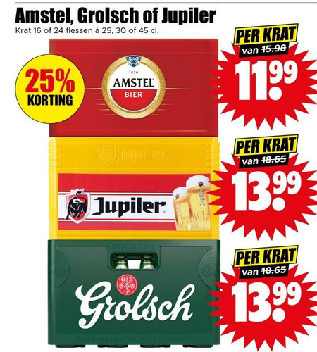Grolsch   krat bier folder aanbieding bij  Dirk - details