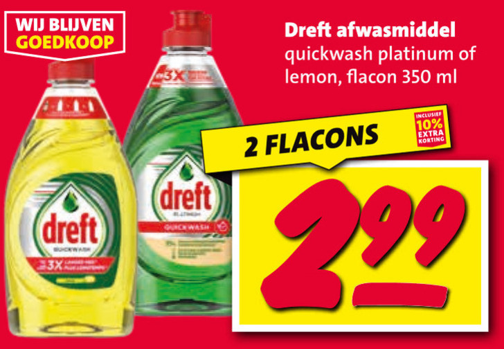 Dreft   afwasmiddel folder aanbieding bij  Nettorama - details
