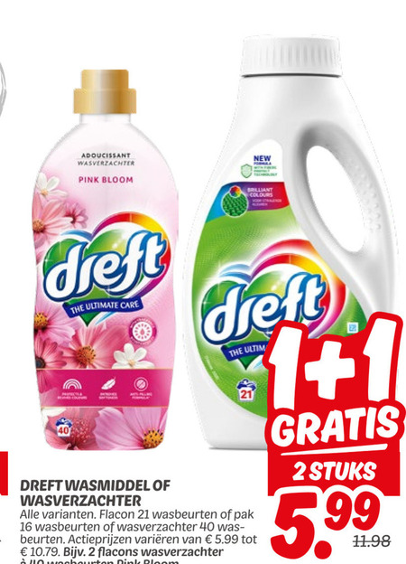 Dreft   wasmiddel, wasverzachter folder aanbieding bij  Dekamarkt - details