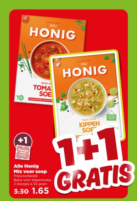 Honig   soep folder aanbieding bij  Plus - details