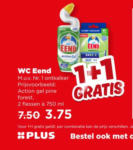 WC Eend   toiletreiniger, toiletblok folder aanbieding bij  Plus - details