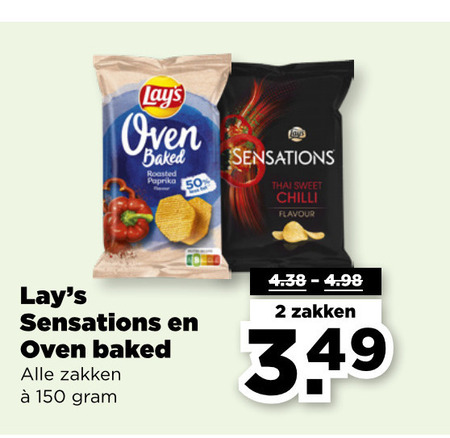 Lays   chips folder aanbieding bij  Plus - details