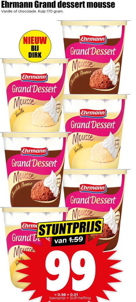 Ehrmann   toetje folder aanbieding bij  Dirk - details