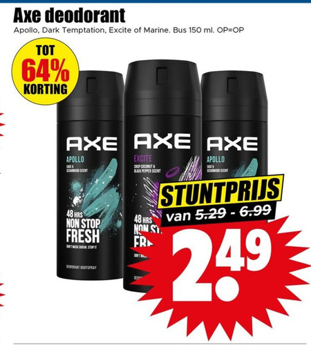 Axe   deodorant folder aanbieding bij  Dirk - details