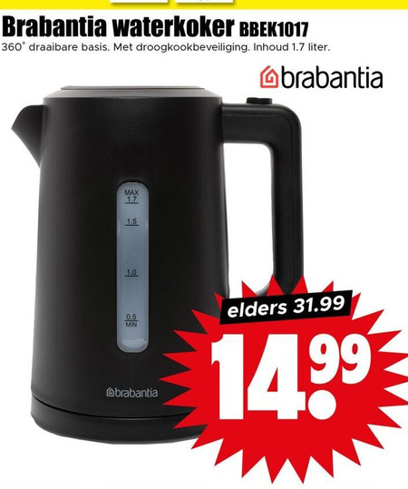Brabantia   waterkoker folder aanbieding bij  Dirk - details