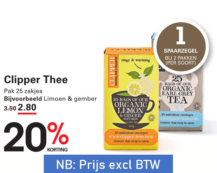 Clipper   thee folder aanbieding bij  Sligro - details