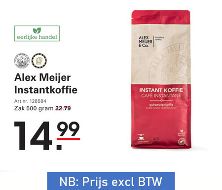 Alex Meijer   oploskoffie folder aanbieding bij  Sligro - details
