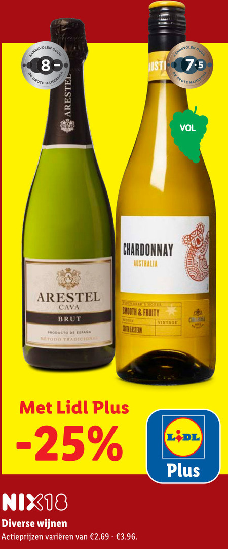 witte wijn hamersma arestel just chardonnay australia cava brut metodo tradicional notes smooth fruity region vintage nix18 wijnen varieeren folder aanbieding bij Lidl