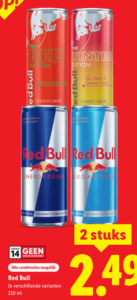Red Bull   energiedrank folder aanbieding bij  Lidl - details