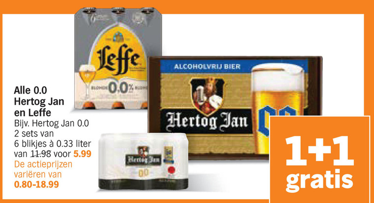 Leffe   alcoholvrij bier folder aanbieding bij  Albert Heijn - details