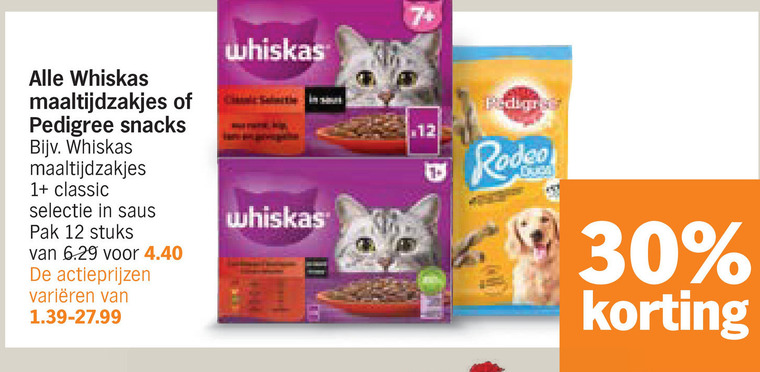 Whiskas   kattenvoer, hondensnacks folder aanbieding bij  Albert&nbsp;Heijn - details