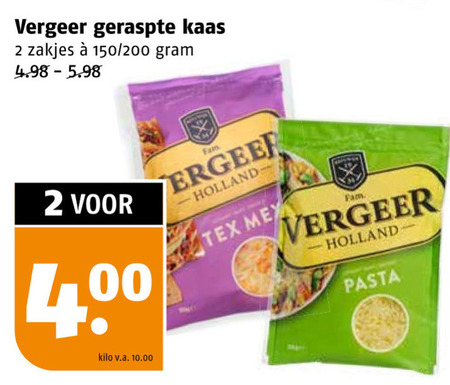 Vergeer   geraspte kaas folder aanbieding bij  Poiesz - details