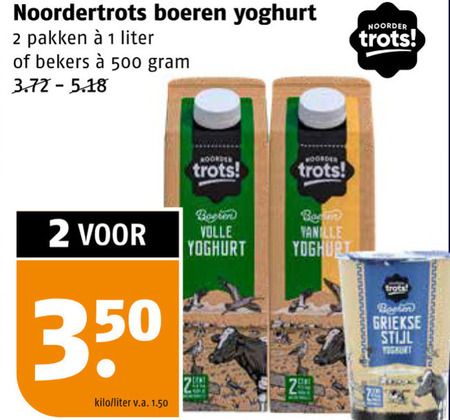 Noordertrots   yoghurt folder aanbieding bij  Poiesz - details