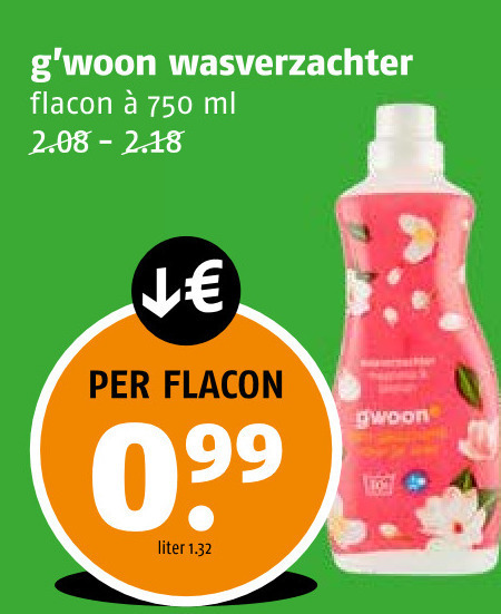 Gwoon   wasverzachter folder aanbieding bij  Poiesz - details