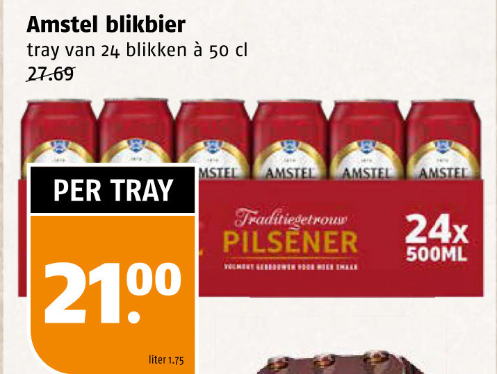 Amstel   blikje bier folder aanbieding bij  Poiesz - details