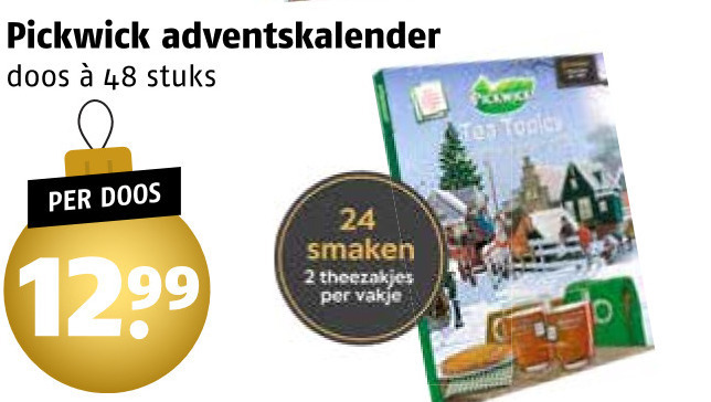 Pickwick   adventskalender, thee folder aanbieding bij  Poiesz - details
