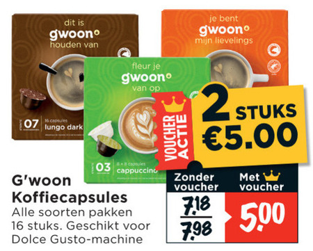 Gwoon   dolce gusto capsules folder aanbieding bij  Vomar - details