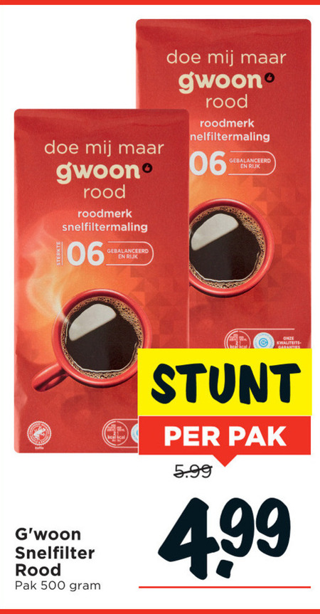 Gwoon   koffie folder aanbieding bij  Vomar - details