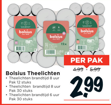 Bolsius   theelicht folder aanbieding bij  Vomar - details