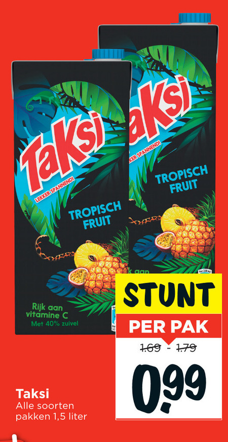 Taksi   fruitdrank folder aanbieding bij  Vomar - details