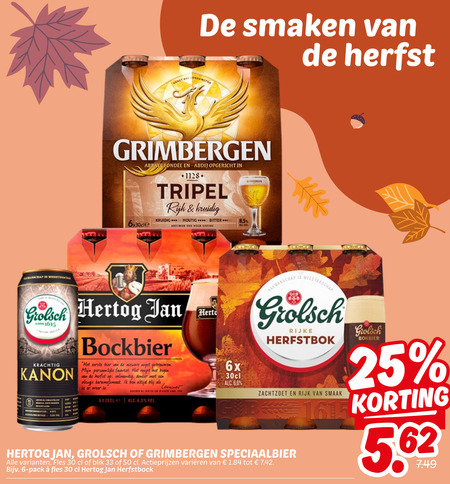 Grolsch   speciaalbier, bokbier folder aanbieding bij  Dekamarkt - details
