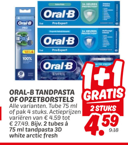 Oral-B   opzetborstel, tandpasta folder aanbieding bij  Dekamarkt - details