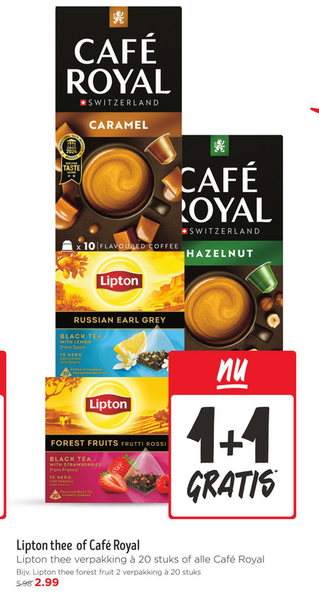 Lipton   koffiecups, thee folder aanbieding bij  Jumbo - details